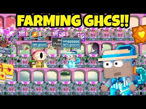ALL IN 100 MILLION!! 💫 FARMING GHCS! | GrowTopia Valentine's Gacha 2026