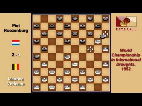 Maurice Verleene (BEL) - Piet Roozenburg (NLD). Draughts World Championship. 1952.