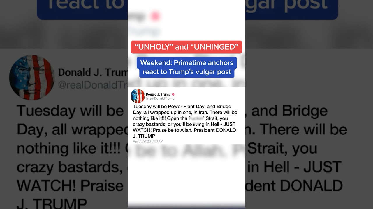 'UNHOLY' and 'UNHINGED': Weekend: Primetime anchors react to Trump’s vulgar post
