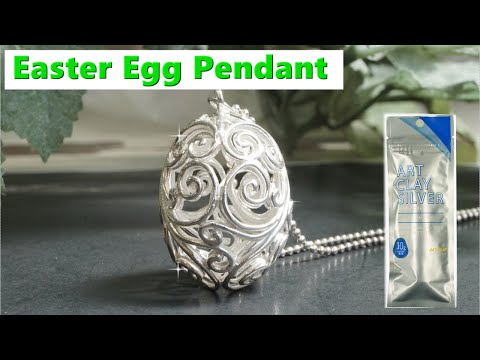 Easter Egg Pendant with Art Clay Silver