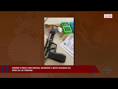 Homem é preso com drogas, munições e moto roubada na zona sul de Teresina 08 05 2023
