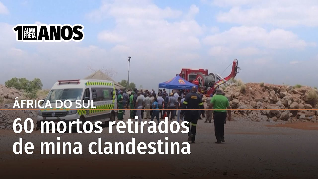 África do Sul: sobe para 60 o número de mortos retirados de mina candlestina