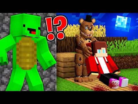 JJ and Mikey Trapped by Freddy Fazbear!? | Minecraft Madness