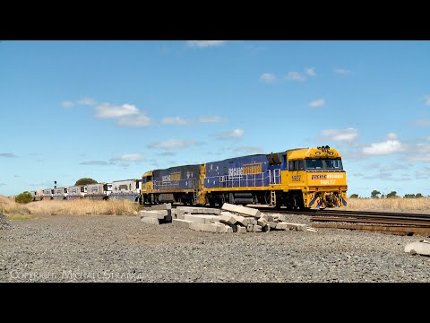 6MP4 Pacific National TOLL Container Train With Diesel Locomotives NR37  & NR54 (31/1/2025)- PoathTV