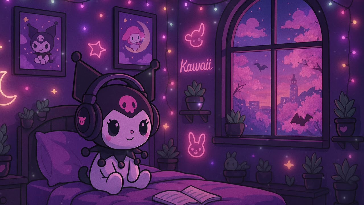 🌙Kuromi’s Midnight Mischief💜🖤 | chill lofi beats to vibe & study to [sanrio lofi]