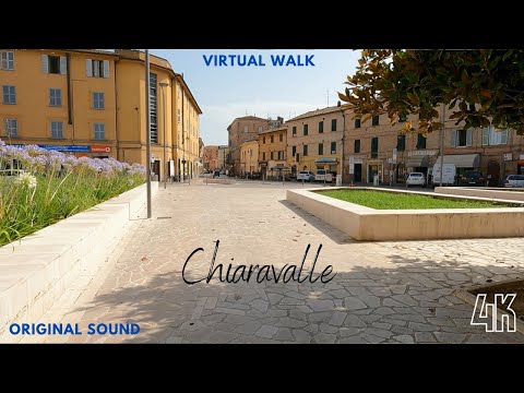 Virtual Walking tour 4K, Italy, ideal for workout on the treadmill, Chiaravalle, Marche region