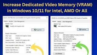 How to Increase Dedicated Video Memory (VRAM) in Windows 10/11 for Intel, AMD or ALL