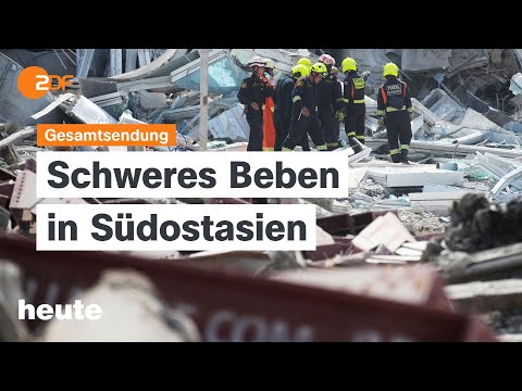 heute 19:00 Uhr vom 28.03.2025 Erdbeben in Südostasien, Koalitionsverhandlungen, Vance in Grönland