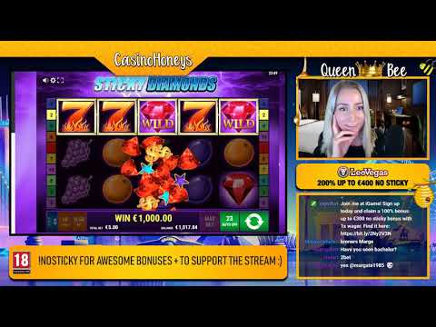 FIRST TIME SHE PLAYS STICKY DIAMOND AND THIS HAPPENS... INSANE WIN!!