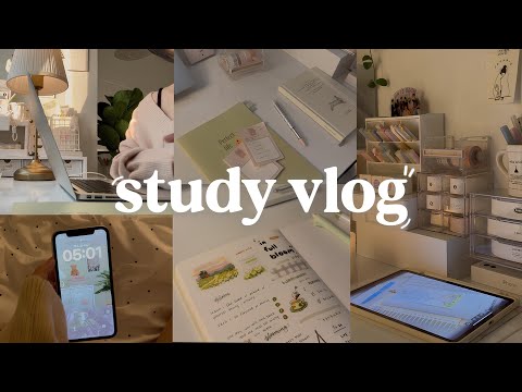 STUDY VLOG |  slow morning, studying, journaling, motivation ˚ ༘