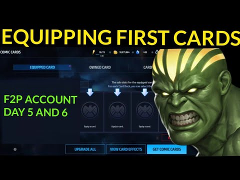 EQUIPPING MY FIRST CARD (DAY 5 AND 6 OF THE F2P ACCOUNT) - Marvel Future Fight