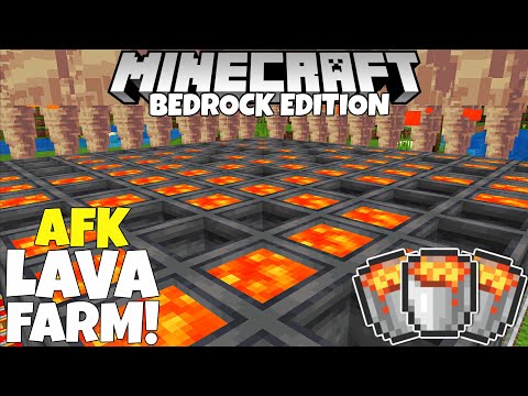Minecraft Bedrock: Fully AFK LAVA Farm! Simple & Easy To Build Tutorial! MCPE Xbox PC Switch