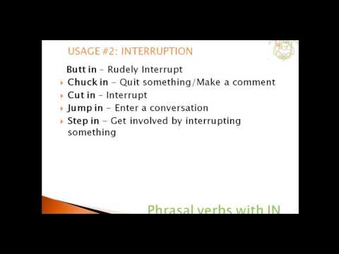 English Phrasal Verbs with IN