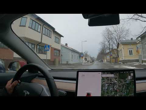 Thumbnail for Driving Tesla Model 3 in Turku by Tesla Model 3