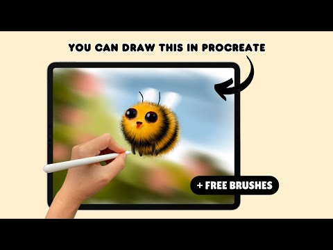 Whimsical Bee in Procreate | Beginners Friendly Drawing Tutorial | Free Fur Brushes | You Can Draw