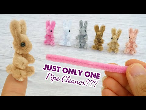 😱JUST ONLY ONE Pipe Cleaner?? How to make a Mini Rabbit with JUST 1 Pipe Cleaner