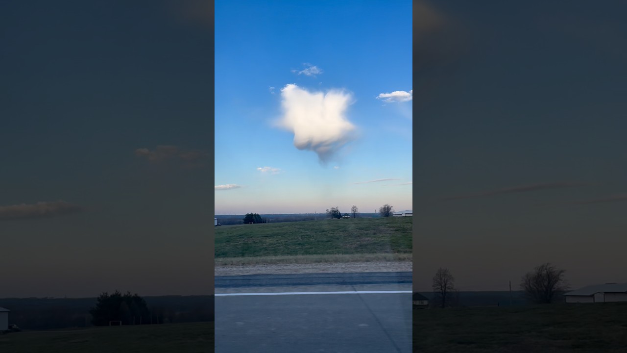 Surreal Cloud Over Iowa Fields ☁️ Looks Frozen in the Sky While the World Moves 🌾