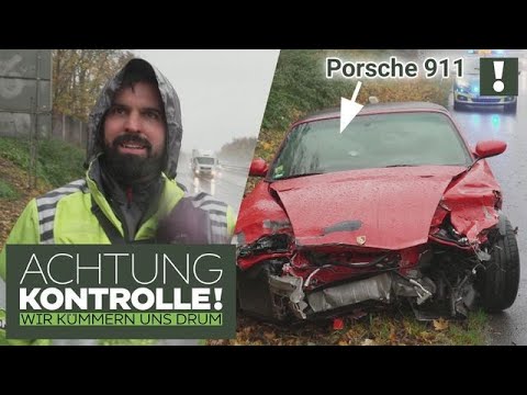 911-er kommt von STRASSE ab!🫢 Porsche-Unfall auf der A61! | Achtung Kontrolle