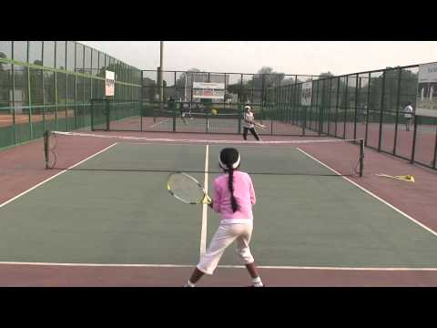 6 year old Samragye Singh from India playing 12 metre tennis