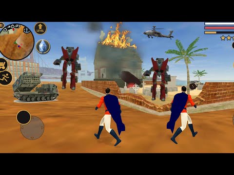 Vegas Crime Simulator (Dual Super Hero Fight Robot Car) Robot Car Fight Dual Hero - Gameplay HD