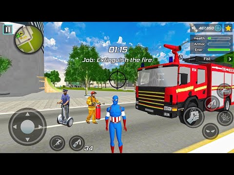 captain america rope hero ninja gangster crime vegas city #2 Android gamplay