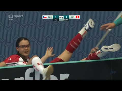Česko - Švýcarsko P1 Martina Řepková MS ve florbalu žen 2021 Švédsko
