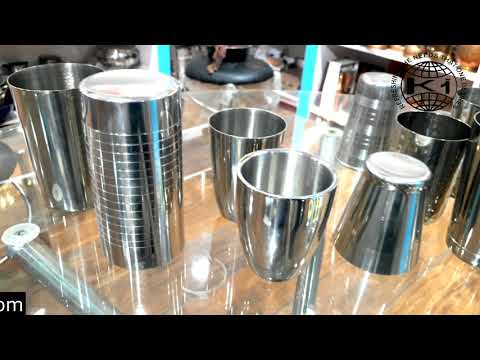 Glass silver premium grade stainless steel pint cups water t...