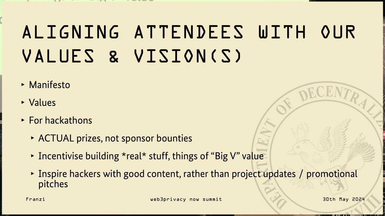 Values and Identity for Crypto Events | Franzi x Department of Decentralization [ETHBerlin]