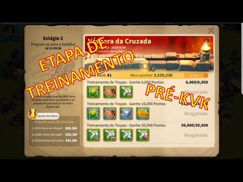 Dicas para a etapa de treinamento do pré-kvk - Rise of Kingdoms