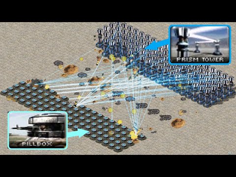 Pillbox vs Prism Tower - Defense Towers Battle -  Red Alert 2