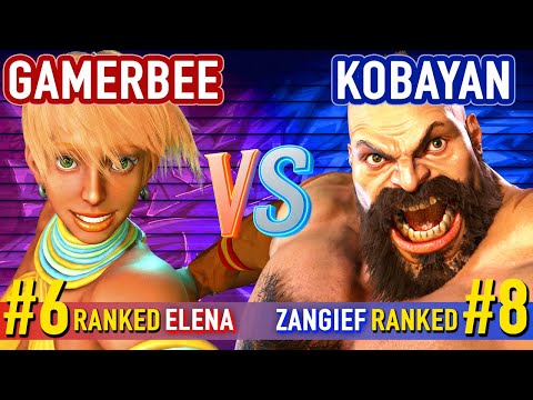 SF6 ▰ GAMERBEE (#6 Ranked Elena) vs KOBAYAN (#8 Ranked Zangief) ▰ High Level Gameplay