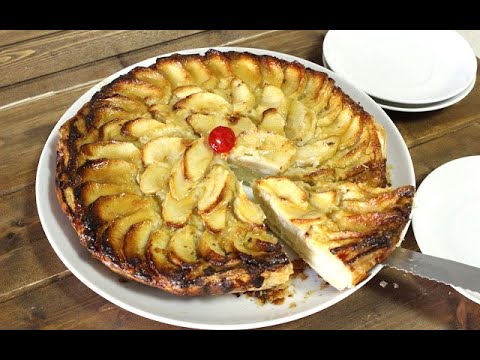Tarta de manzana con base de hojaldre🍏🍰SUPER JUGOSA!!