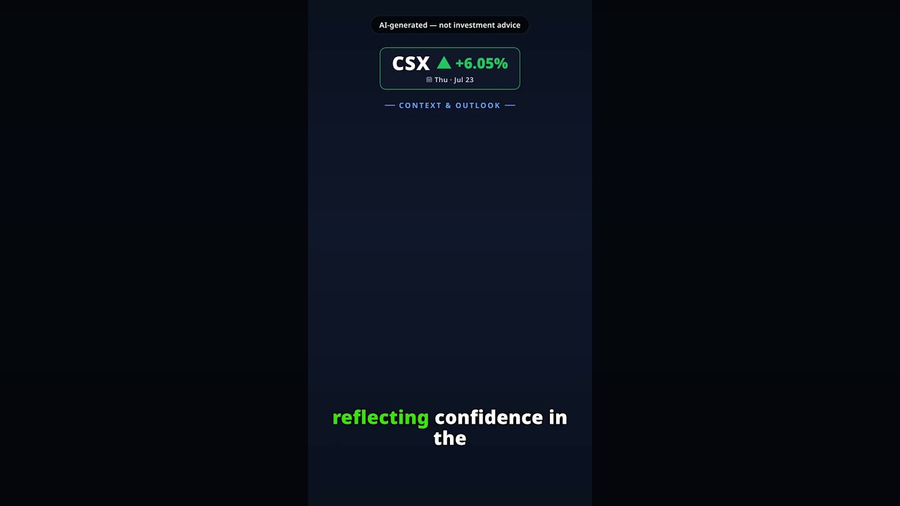 Why Is CSX Stock Leaping Today? CSX +6.05% (Jul 23)