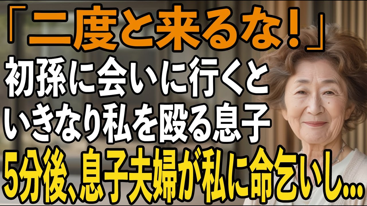 初孫に会いに行くといきなり私を殴った息子。隣で笑う嫁「菌がうつるから赤ちゃんに近寄るな」→私「はーい」→たった5分後、息子夫婦が命乞いをしてきて...【シニアライフ】【60代以上の方へ】