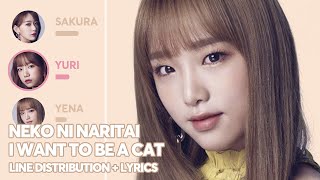 IZ*ONE - Neko Ni Naritai 猫になりたい (Line Distribution + Lyrics) I Want To Be A Cat