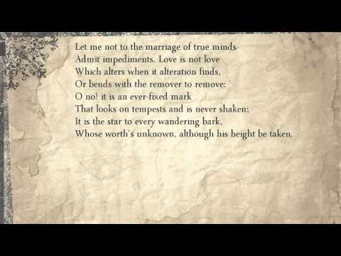 Shakespeare Sonnet 116: Let me not to the marriage of true minds