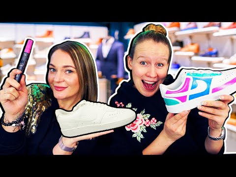 WIR DESIGNEN UNS ORIGINAL NIKE SCHUHE! Customize sneakers mit Kathi & Bianca: Wer hat coolsten Look?