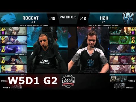ROCCAT vs H2K Gaming | Week 5 Day 1 of S8 EU LCS Spring 2018 | ROC vs H2K W5D1 G2