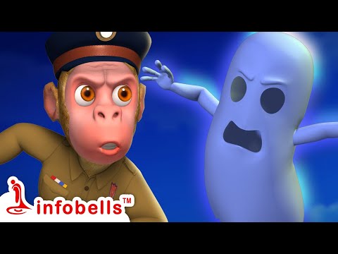 जंगल में भूत चोर - Super Police Bandar Mama | Hindi Rhymes & Cartoons | Infobells #hindicartoons