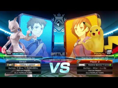 Pokkén Tournament - Mewtwo VS Pikachu (Mewtwo Burst Attack - Direct-Feed)