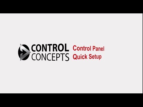 Control Panel Quick Setup
