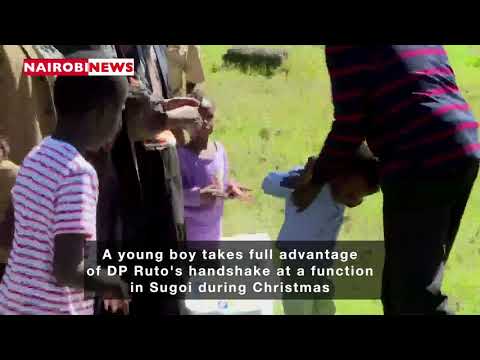 How young boy took full advantage of DP Ruto's handshake.