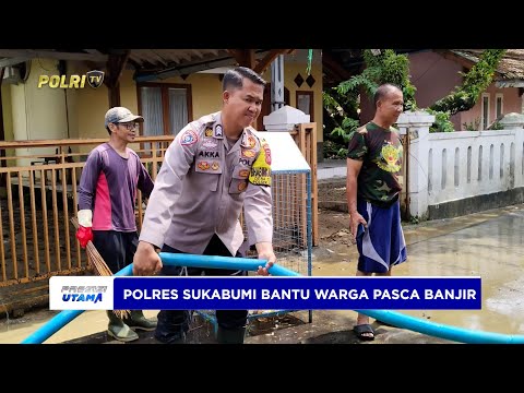 POLSEK CISOLOK LAKSANAKAN EVAKUASI DAN PEMBERSIHAN PASCABENCANA BANJIR BANDANG