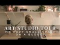 Art Studio Tour How I Set Up And Organized My Small Cozy Minimalist Home Studio On A Budget