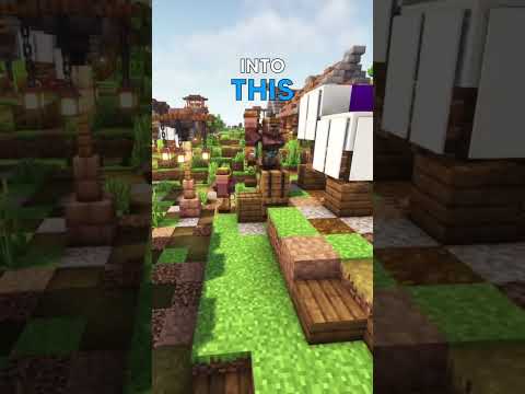 Avomance - Incredible Minecraft Village Transformation WOW 😍 #shorts