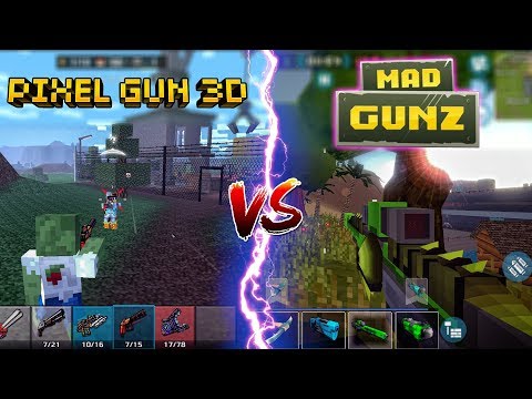 [Battle Royale] Pixel Gun 3D VS Mad GunZ (Pubg mode vs Fortnite mode)