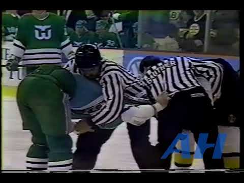 NHL Mar. 31, 1991 Boston Bruins v Hartford Whalers (R) Stephane Quintal v Paul Cyr