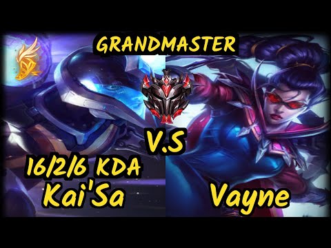 Rikara (KAI'SA) vs VAYNE - 16/2/6 KDA BOTTOM ADC GAMEPLAY - NA Ranked GRANDMASTER