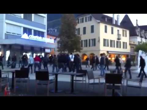 Sierre vs Red Ice Incident en ville de Sierre 19-10-2012