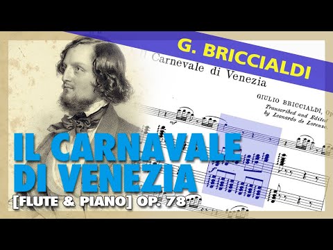 🎼 G. BRICCIALDI - The Carnival of Venice (Op 78) [FLUTES & Piano] - (Sheet Music Scrolling)